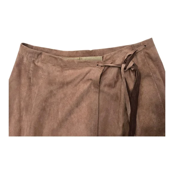 Char & SherDesigns Santa Fe USA Vintage Suede Wrap Around Skirt SZ 8
